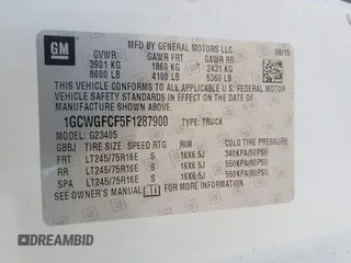 2015 Chevrolet Express Cargo with VIN 1GCWGFCF5F1287900, listed as a IAAI auction lot 42158192 with 203,632 mi miles. Bid and sale history available at carsss.com. Image 9.