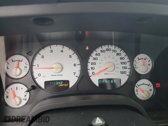 2002 Dodge 1500 with VIN 1D7HA16N12J215625, listed as a Copart auction lot 47137435 with 143,342 mi miles and Salvage title. Bid and sale history available at DreamBid. Image 9.
