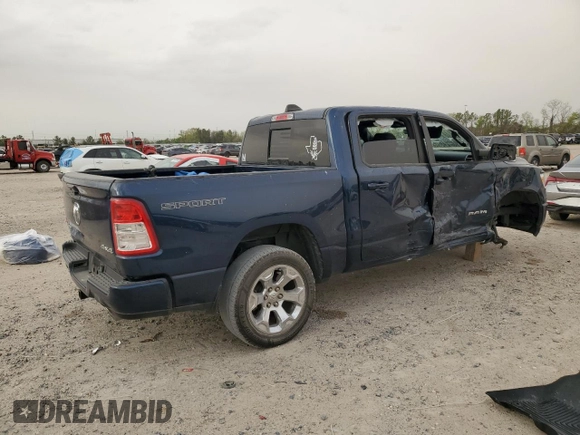 2020 Ram 1500 Big Horn with VIN 1C6SRFFT2LN233654, listed as a Copart auction lot 49727415 with 113,502 mi miles and Salvage Title. Bid and sale history available at carsss.com. Image 3.