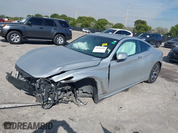 2018 Infiniti Q60 Luxe with VIN JN1CV7EK9JM200275, listed as a IAAI auction lot 41269284 with 72,673 mi miles and . Bid and sale history available at carsss.com. Image 18.