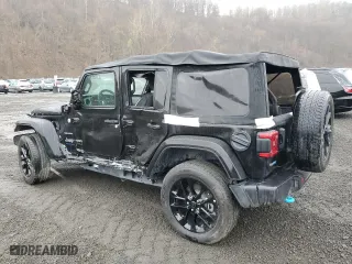 2024 Jeep Wrangler 4xe Sahara with VIN 1C4RJXP60RW257385, listed as a Copart auction lot 52192275 with 20,899 mi miles and Salvage Title. Bid and sale history available at carsss.com. Image 2.