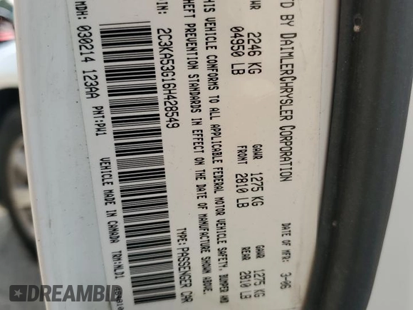 2006 Chrysler 300 z VIN 2C3KA53G16H428549, wystawiony jako Copart lot #59125715 z przebiegiem 184 233 mil mil oraz Szkoda całkowita • Salvage title. Historia ofert i sprzedaży dostępna na DreamBid. Obrazek 12.
