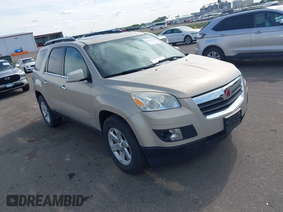 2008 Saturn Outlook XR z VIN 5GZEV23708J223123, wystawiony jako IAAI lot #42344140 z przebiegiem 174 581 mil mil oraz . Historia ofert i sprzedaży dostępna na DreamBid. Obrazek 1.