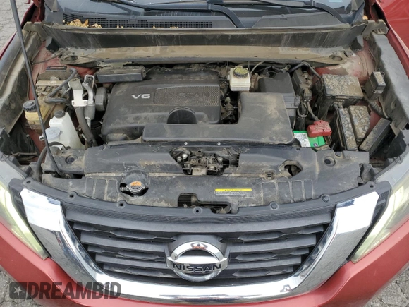 2017 Nissan Pathfinder S with VIN 5N1DR2MN9HC601356, listed as a Copart auction lot 62327685 with 111,588 mi miles and Salvage title. Bid and sale history available at DreamBid. Image 12.