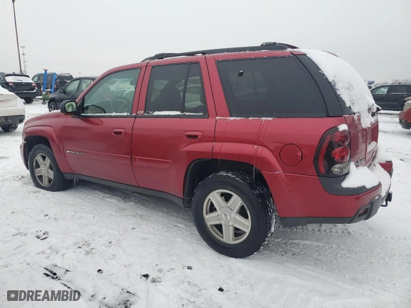 2002 Chevrolet TrailBlazer LS with VIN 1GNDT13S322351074, listed as a Copart auction lot 88994485 with 124,593 mi miles and Salvage Title. Bid and sale history available at carsss.com. Image 2.
