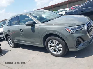 2023 Audi Q3 S line Premium with VIN WA1DECF31P1095754, listed as a IAAI auction lot 42824482 with 61,446 mi miles and . Bid and sale history available at DreamBid. Image 1.