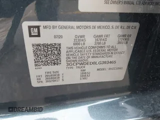 2020 Chevrolet Silverado 1500 RST with VIN 3GCPWDED0LG393465, listed as a IAAI auction lot 41707876 with 99,722 mi miles and . Bid and sale history available at DreamBid. Image 9.