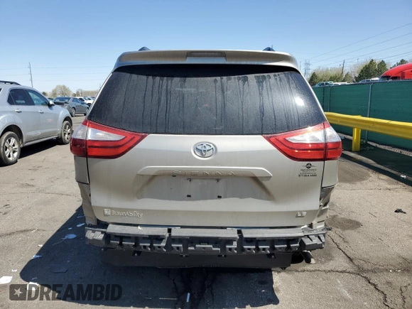2015 Toyota Sienna LE AAS with VIN 5TDKK3DCXFS627254, listed as a Copart auction lot 49837295 with 107,701 mi miles and Salvage Title. Bid and sale history available at DreamBid. Image 6.