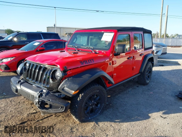 2022 Jeep Wrangler Unlimited Willys with VIN 1C4HJXDN3NW129708, listed as a IAAI auction lot 42025893 with 14,548 mi miles and . Bid and sale history available at DreamBid. Image 17.