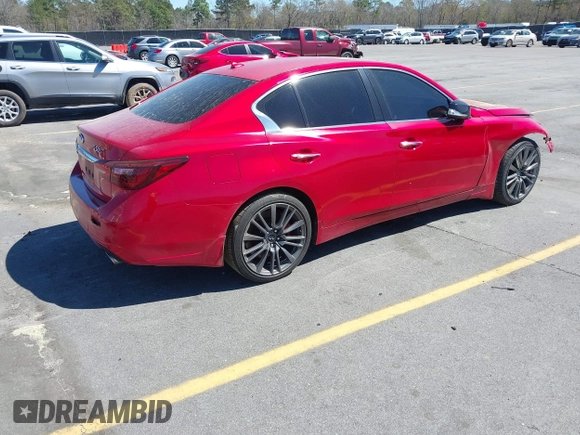 2019 Infiniti Q50 RED SPORT 400 with VIN JN1FV7AP8KM760885, listed as a IAAI auction lot 41794933 with 119,321 mi miles. Bid and sale history available at carsss.com. Image 4.