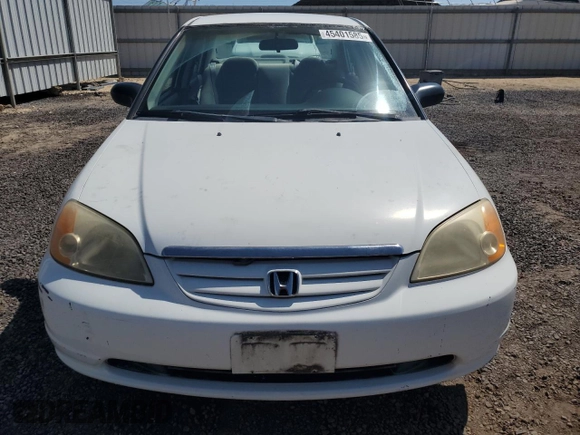 2001 Honda Civic DX with VIN 2HGES16291H533834, listed as a Copart auction lot 45401585 with 71,250 mi miles and Clean Title. Bid and sale history available at carsss.com. Image 5.