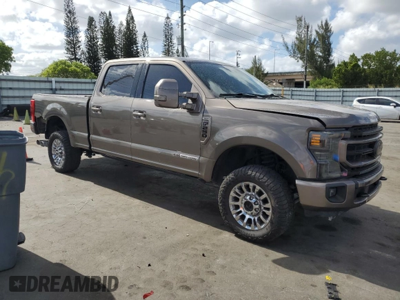 2021 Ford F-250 XL with VIN 1FT7W2BT5MED13702, listed as a Copart auction lot 54319455 with 66,973 mi miles and Salvage title. Bid and sale history available at DreamBid. Image 4.