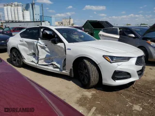 2021 Acura TLX w/A-Spec Package with VIN 19UUB5F51MA016091, listed as a Copart auction lot 63460954 with 50,108 mi miles and Salvage Title. Bid and sale history available at carsss.com. Image 4.