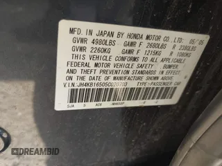2005 Acura RL with VIN JH4KB16505C020703, listed as a IAAI auction lot 42599373 with Not provided miles and . Bid and sale history available at DreamBid. Image 9.
