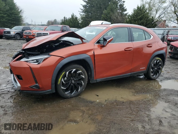 2020 Lexus UX 250h z VIN JTHP9JBHXL2020762, wystawiony jako Copart lot #52128145 z przebiegiem 33 651 mil mil oraz Szkoda całkowita • Salvage title. Historia ofert i sprzedaży dostępna na DreamBid. Obrazek 1.