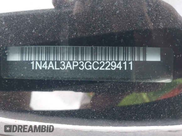 2016 Nissan Altima SV with VIN 1N4AL3AP3GC229411, listed as a IAAI auction lot 39734206 with 109,105 mi miles and . Bid and sale history available at DreamBid. Image 9.