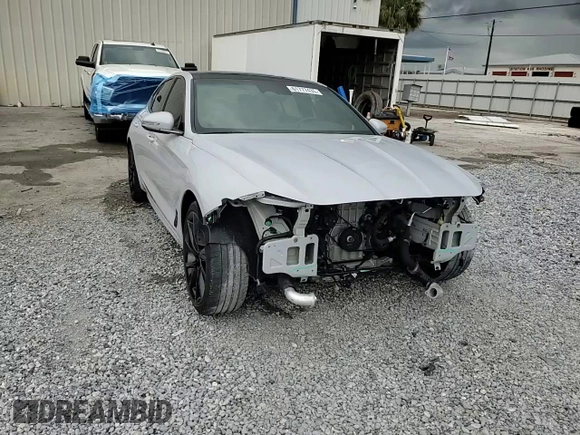 2023 Genesis G70 2.0T with VIN KMTG34TA3PU114905, listed as a Copart auction lot 61777435 with 26,493 mi miles and Salvage title. Bid and sale history available at DreamBid. Image 14.