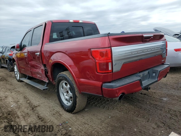2019 Ford F-150 Limited with VIN 1FTEW1EG8KFA09819, listed as a Copart auction lot 47557435 with 169,346 mi miles and Salvage Title. Bid and sale history available at carsss.com. Image 2.