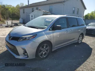 2018 Toyota Sienna SE with VIN 5TDXZ3DC1JS951963, listed as a Copart auction lot 54760995 with 184,542 mi miles and Clean title. Bid and sale history available at DreamBid. Image 1.