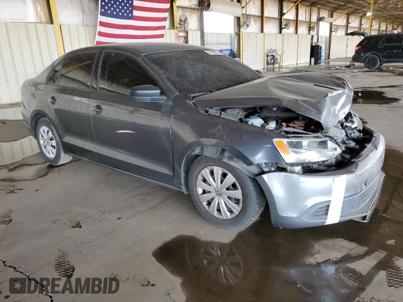 2011 Volkswagen Jetta Sedan S with VIN 3VW1K7AJ4BM028962, listed as a Copart auction lot 53558585 with 165,530 mi miles and Salvage Title. Bid and sale history available at carsss.com. Image 4.