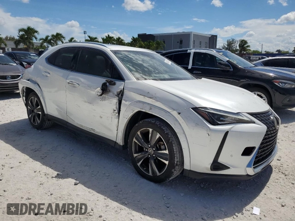 2022 Lexus UX 200 with VIN JTHP3JBH2N2046468, listed as a Copart auction lot 60145295 with 46,107 mi miles and Salvage title. Bid and sale history available at DreamBid. Image 4.