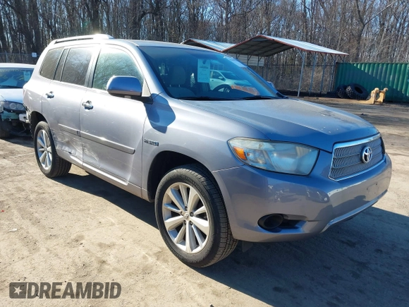 2009 Toyota Highlander Hybrid with VIN JTEEW41A092032916, listed as a IAAI auction lot 41646678 with 75,858 mi miles. Bid and sale history available at carsss.com. Image 1.