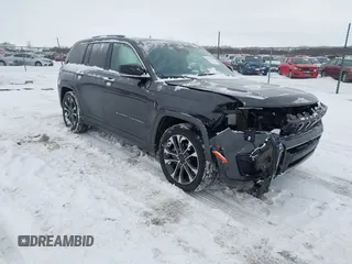 2023 Jeep Grand Cherokee Overland with VIN 1C4RJHDG1PC525023, listed as a IAAI auction lot 41273202 with 53,741 mi miles and . Bid and sale history available at DreamBid. Image 1.
