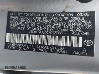 2006 Toyota Prius with VIN JTDKB20U467073003, listed as a IAAI auction lot 41852366 with 164,107 mi miles and . Bid and sale history available at DreamBid. Image 9.