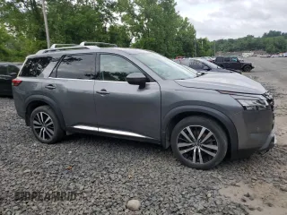 2023 Nissan Pathfinder Platinum with VIN 5N1DR3DK6PC228996, listed as a Copart auction lot 63266985 with 24,356 mi miles and Salvage title. Bid and sale history available at DreamBid. Image 4.