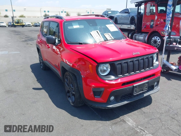 2021 Jeep Renegade Latitude with VIN ZACNJCBB4MPM32798, listed as a IAAI auction lot 42180438 with 31,859 mi miles and . Bid and sale history available at DreamBid. Image 1.