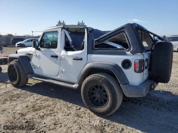 2019 Jeep Wrangler Unlimited Sport S with VIN 1C4HJXDG6KW518629, listed as a Copart auction lot 49630615 with 142,997 mi miles and Salvage Title. Bid and sale history available at carsss.com. Image 2.