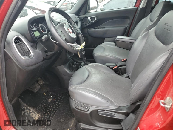 2014 FIAT 500L Lounge with VIN ZFBCFACH6EZ029513, listed as a Copart auction lot 57478605 with 105,824 mi miles and Salvage title. Bid and sale history available at DreamBid. Image 7.