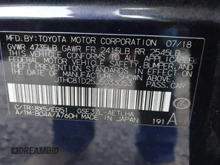 2018 Lexus IS 300 with VIN JTHC81D25J5033053, listed as a IAAI auction lot 40852465 with 77,892 mi miles and . Bid and sale history available at DreamBid. Image 9.