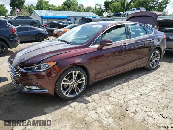 2017 Ford Fusion Titanium with VIN 3FA6P0D95HR208813, listed as a Copart auction lot 60832915 with 62,920 mi miles and Salvage title. Bid and sale history available at DreamBid. Image 1.