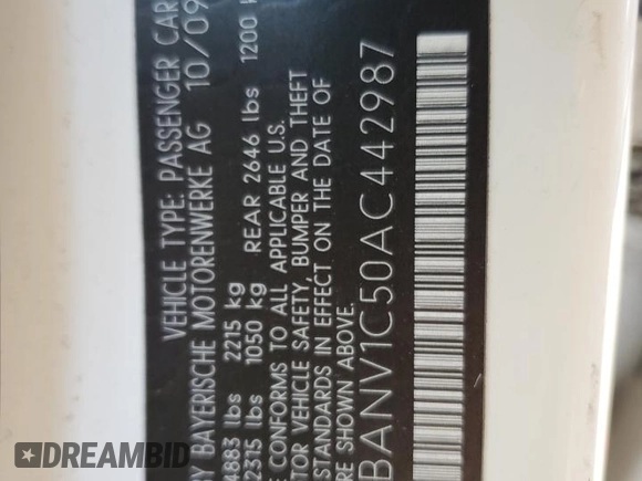 2010 BMW 5 Series 528i xDrive z VIN WBANV1C50AC442987, wystawiony jako Copart lot #58210855 z przebiegiem 138 710 mil mil oraz Szkoda całkowita • Salvage title. Historia ofert i sprzedaży dostępna na DreamBid. Obrazek 12.