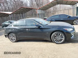 2018 Infiniti Q50 2.0t LUXE with VIN JN1CV7AR1JM280514, listed as a IAAI auction lot 41795656 with 82,496 mi miles. Bid and sale history available at carsss.com. Image 12.