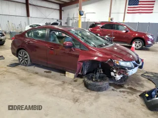 2015 Honda Civic EX-L with VIN 2HGFB2F93FH501458, listed as a Copart auction lot 52144305 with Not Provided miles and Salvage Title. Bid and sale history available at carsss.com. Image 4.