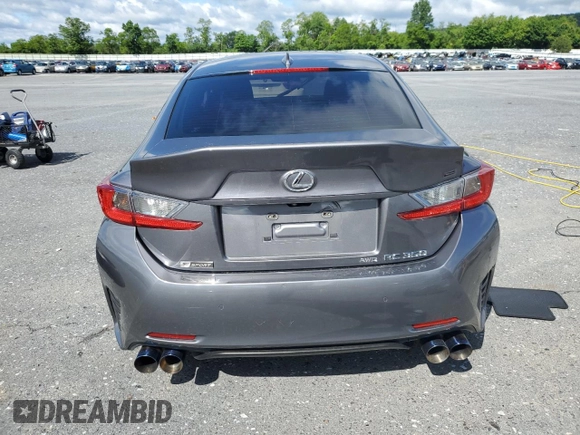 2015 Lexus RC 350 F Sport with VIN JTHSE5BC9F5005528, listed as a Copart auction lot 58136035 with 118,351 mi miles and Salvage title. Bid and sale history available at DreamBid. Image 6.