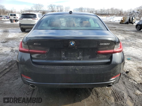 2023 BMW 3 Series 330i xDrive with VIN 3MW89FF09P8D76308, listed as a Copart auction lot 45942695 with 0 mi miles and Salvage Title. Bid and sale history available at carsss.com. Image 6.