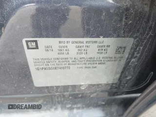 2014 Chevrolet Cruze LS with VIN 1G1PA5SG6E7400770, listed as a IAAI auction lot 41901926 with 104,167 mi miles and . Bid and sale history available at DreamBid. Image 9.