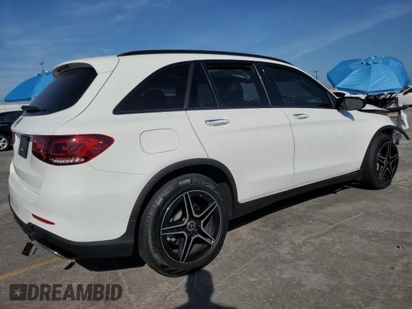 2020 Mercedes-Benz GLC 300 with VIN WDC0G8DB9LF737859, listed as a Copart auction lot 57615195 with 58,754 mi miles and Salvage title. Bid and sale history available at DreamBid. Image 3.