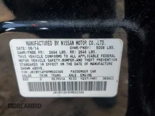 2015 Infiniti Q70 with VIN JN1BY1AP6FM540346, listed as a Copart auction lot 56942445 with 96,962 mi miles and Salvage title. Bid and sale history available at DreamBid. Image 12.