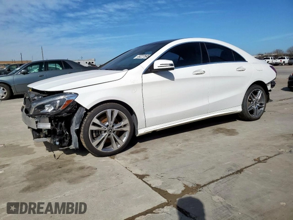 2018 Mercedes-Benz CLA 250 with VIN WDDSJ4EB8JN683857, listed as a Copart auction lot 48227595 with 74,437 mi miles and Clean Title. Bid and sale history available at DreamBid. Image 1.