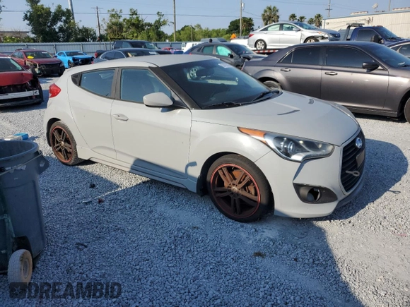 2015 Hyundai Veloster Turbo with VIN KMHTC6AE1FU222528, listed as a Copart auction lot 53470355 with 94,019 mi miles and Salvage title. Bid and sale history available at DreamBid. Image 4.