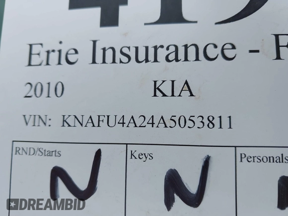 2010 Kia Forte EX z VIN KNAFU4A24A5053811, wystawiony jako IAAI lot #41902815 z przebiegiem 149 868 mil mil oraz . Historia ofert i sprzedaży dostępna na DreamBid. Obrazek 9.