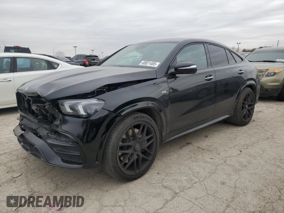 2022 Mercedes-Benz GLE 53 AMG with VIN 4JGFD6BBXNA743519, listed as a Copart auction lot 48021485 with 19,574 mi miles and Salvage title. Bid and sale history available at DreamBid. Image 1.