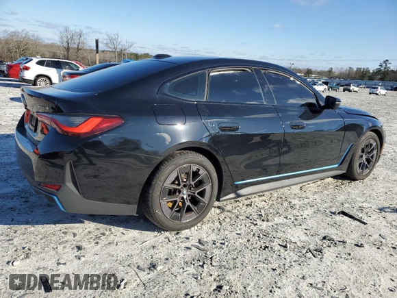 2022 BMW i4 eDrive40 with VIN WBY73AW03NFM93176, listed as a Copart auction lot 47775245 with 30,585 mi miles and Salvage Title. Bid and sale history available at carsss.com. Image 3.