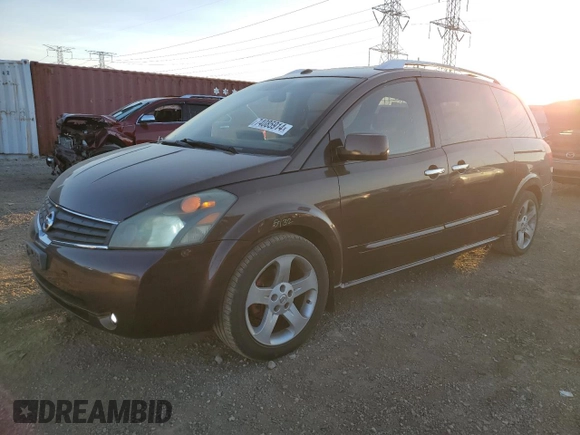 2007 Nissan Quest SE with VIN 5N1BV28U37N137780, listed as a Copart auction lot 74085914 with 202,892 mi miles and Salvage Title. Bid and sale history available at carsss.com. Image 1.