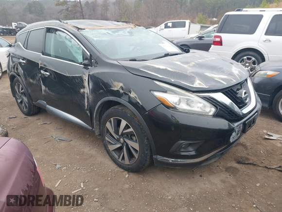 2015 Nissan Murano Platinum with VIN 5N1AZ2MG0FN218749, listed as a IAAI auction lot 41526186 with 206,492 mi miles and . Bid and sale history available at DreamBid. Image 1.