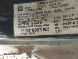 2006 Chevrolet Colorado Z71 with VIN 1GCDS146868221033, listed as a IAAI auction lot 42688211 with 178,151 mi miles and . Bid and sale history available at DreamBid. Image 9.